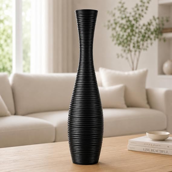 Leewadee Large Floor Vase 20 inches Polyresin for Pampas Grass, Dried Flowers