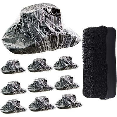 10Pcs Cowboy Hat Cover and One Sponge Hat Brush Felt Hat Cleaner Hat Protector Dust Cover US, Alpha, Medium, Black