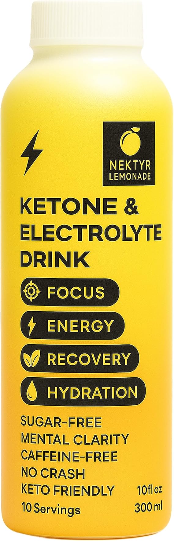 Premium Ketone + Electrolyte Concentrate | 10 Servings of 10g Exogenous Ketones Blend, For Clean Energy, Recovery, and Hydration | No Sugar, No Caffeine | Keto Friendly, Fast Absorption, No Bitterness