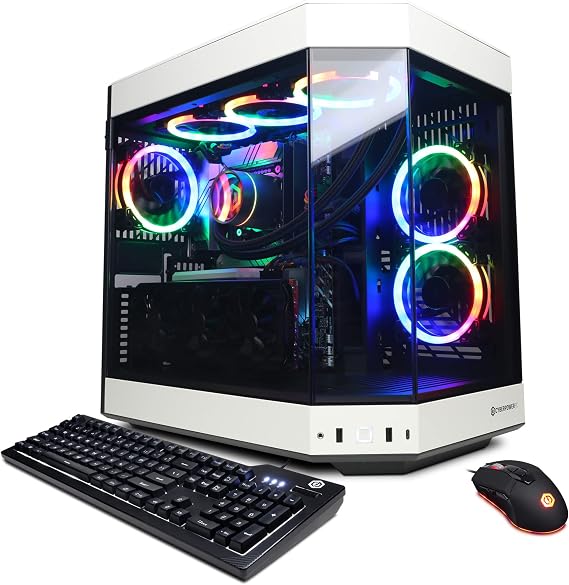CyberPowerPC Gamer Xtreme VR Gaming PC, Intel Core i9-13900KF 3.0GHz, GeForce RTX 4070 Ti 12GB, 16GB DDR5, 1TB NVMe PCIe SSD, WiFi Ready & Windows 11 Home (GXiVR8080A34), White