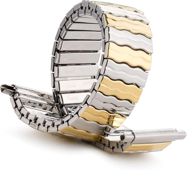 Speidel Men's Stainless Steel Comfortable Stretch Watch Band, Replacement Strap, 16-22mm, with No Clasp