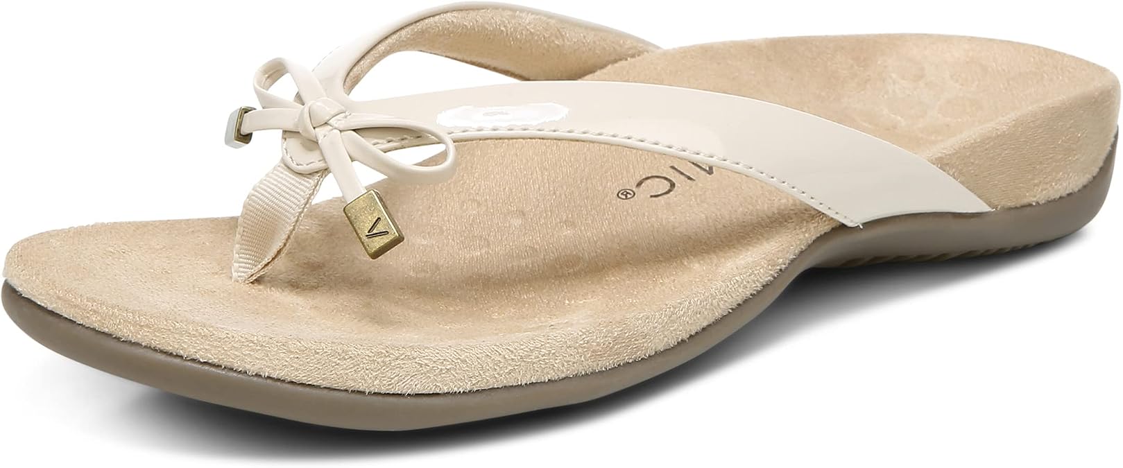 Vionic Women's Rest BellaII Toepost Sandal Off White Size: 7.5 Wide