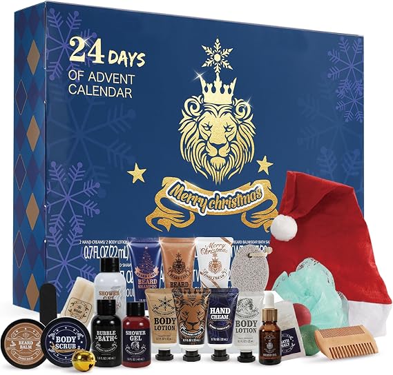 Advent Calendar 2026 for Adults, BODY & EARTH 24-Day Mens Advent Skincare Calendar 24PCS Beard Care Grooming Set, 2026 Beauty Countdown Calendar Christams Holiday Suprise Gift for Dads Boyfriend