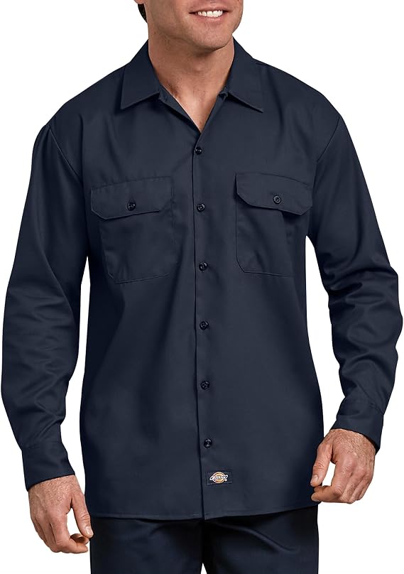 Dickies Mens Flex Relaxed Fit Long Sleeve Work Shirt