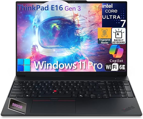 Lenovo ThinkPad E16 Gen 3, Ultra 7 255H, 32GB DDR5 RAM, 2TB SSD, Win 11 Pro