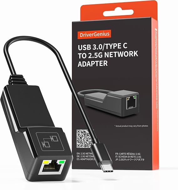 NetFlux-II USB-C 2.5Gbps Ethernet Adapter for Laptops & PCs Pro