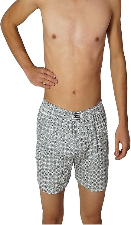 Seher Erkek Boxer Şort, Yıldız Desenli, Karışık Renk, 3'lü Paket, XL Beden