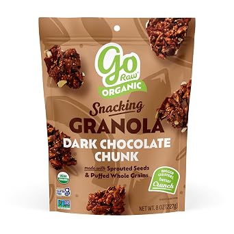 Go Raw Dark Chocolate Snacking Granola, 8oz Pouch