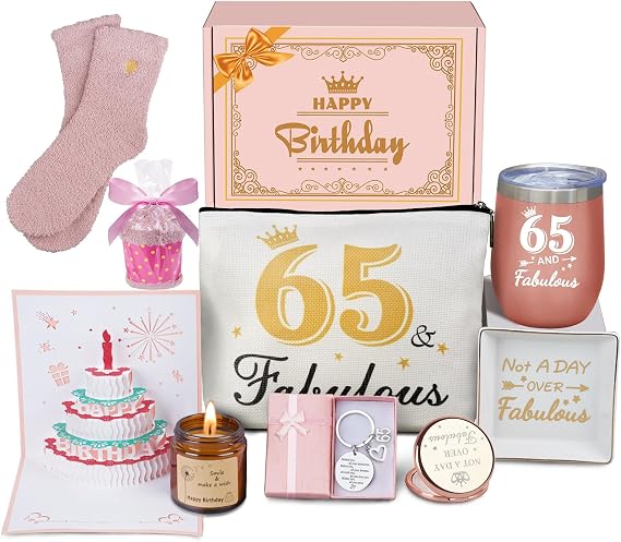 65th Birthday Gifts for Women, Gift for 65 Year Old Woman with Tumbler