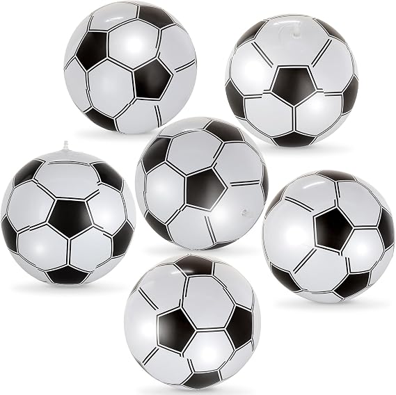6 Pcs Giant Inflatable Footballs,16 Inch Blow Up Footballs Toys,Summer Pool Beach Balls,Sports Game Accessaries for Super Bowl Football Party Supplies,Indoor and Outdoor Use