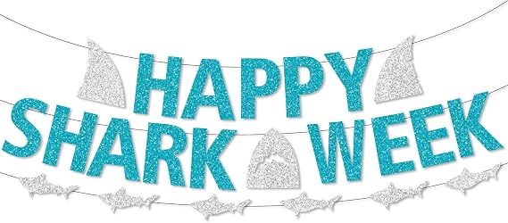 Shark-Themed Week Decorations Happy Shark Party Banner Jaws-Inspired Decorations