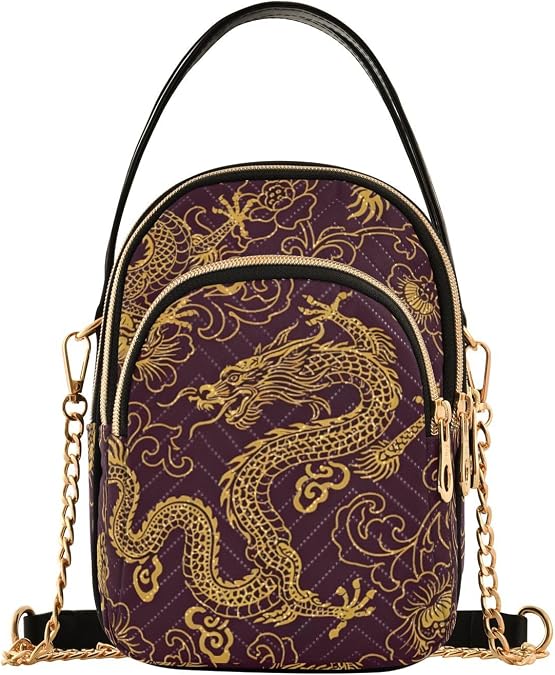 ALAZA Chain Crossbody Bags for Women Quilted Shoulder Crossbody Handbags Travel Cross Body Cell Phone Purses Bags