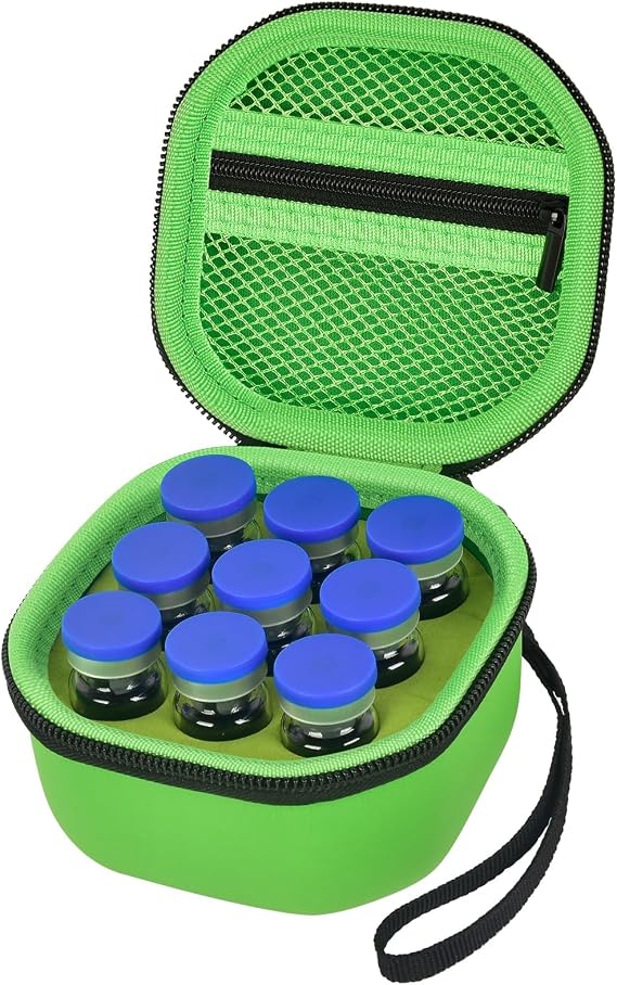 Comecase 9-Slot Insulin & Peptide Vial Case for Fridge, Hard Shell