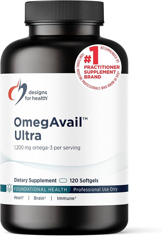 Designs for Health OmegAvail Ultra TG Fish Oil, 120 Softgels