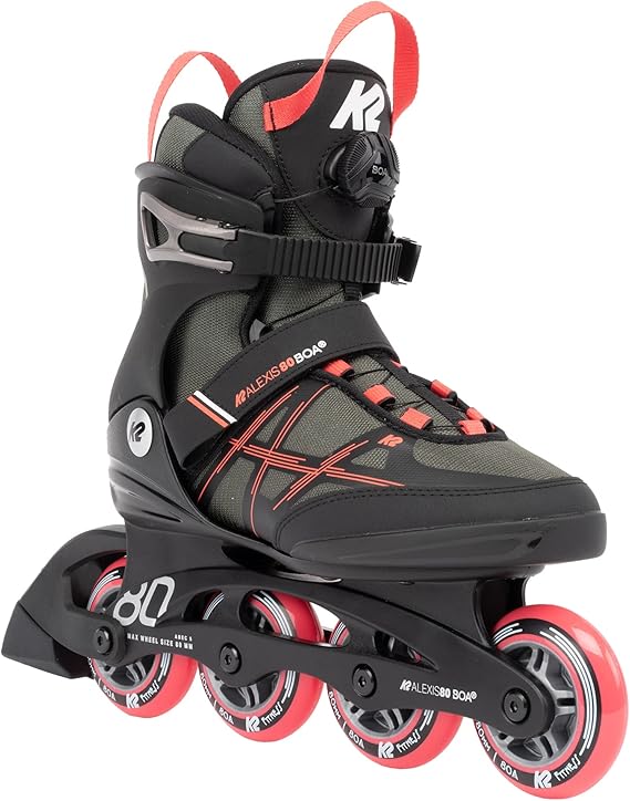 K2 Alexis 80 Boa Gray-Coral Womens Inline Skates