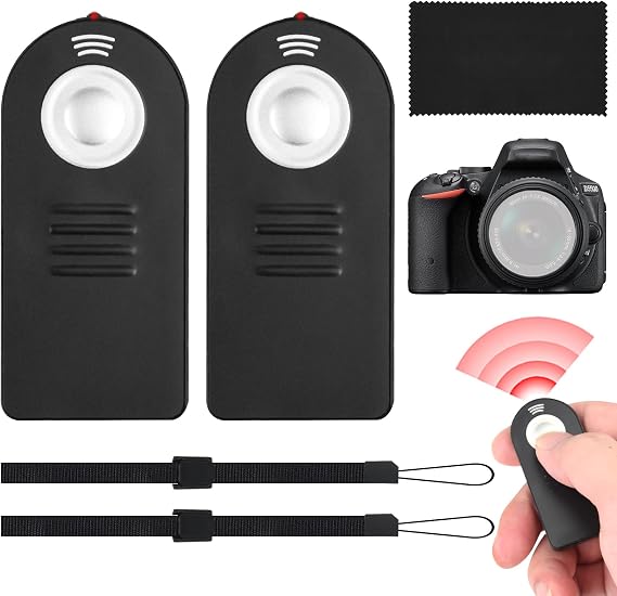 Camkix Wireless IR Shutter Remote Control (2-Pack) - Compatible with Nikon and Canon Cameras (DF, D5, D610, D750, D810, D5300, D7200 and EOS 5D Mark IV, 5DS, 6D, 77D, 100D, 750D, 1300D, 10X Mark II)