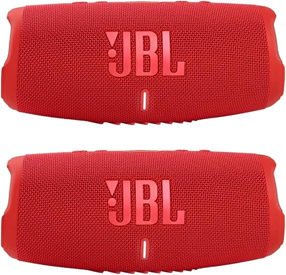 JBL Charge 5 - Waterproof Portable Bluetooth Speaker - Red/Red (Pair)