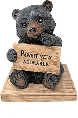 BestGiftEver Pawsitively Adorable Bear Figurine - Cute Animal Home Decor, Woodland & Nature Themed Decor for Nature Lovers - Rustic Bear Collectible for Hunting Enthusiasts