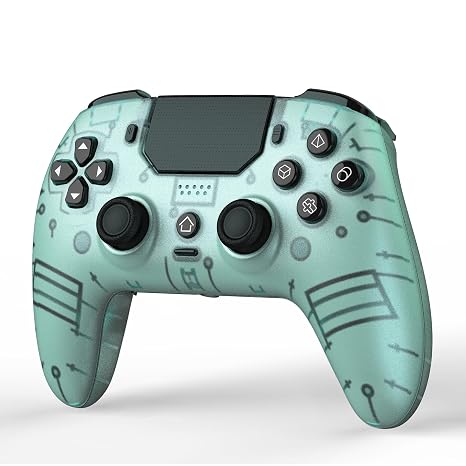BETMI LED Wireless Controller for PS5, Pro/Slim/Steam Deck/PC(Frosted Blue) | Hall Joysticks/Trigger, Macro Back Button, Turbo, Dual Vibration, 6-Axis, 3.5mm Jack, Built-in Mic, Gamepad with Speaker