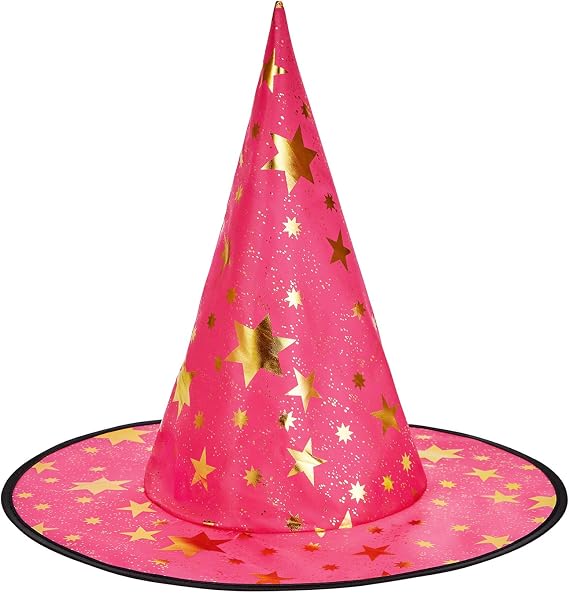 American Trends Halloween Witch Hat for Women Wizard Hat with Gold Star Cosplay Costume Accessory for Party