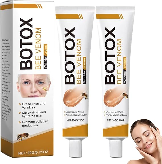 2Pcs Bee Venom Cream, Bee Venom Wrinkle Removal & Firming, Moisturizing, Lifting & Recovery for All Skin Type, Anti-Aging Bee Venom Cream (2PCS, 60g)