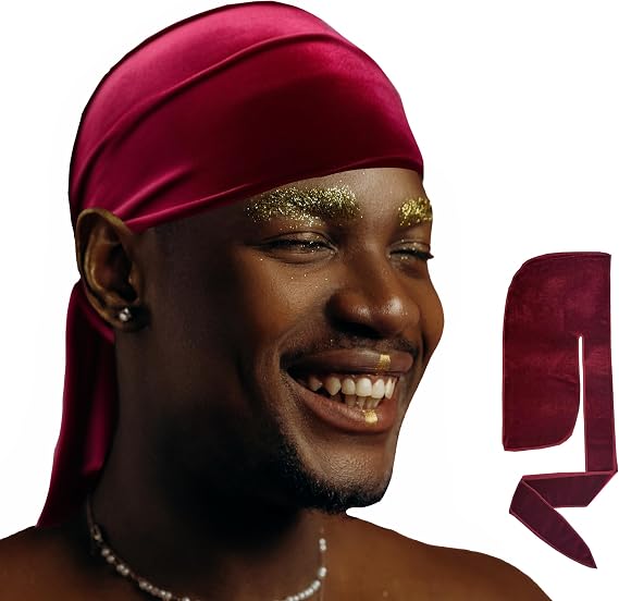 DuragPro 2 Pack Velvet Durag for Men - Enhanced Colorfastness, Durability, and Compression