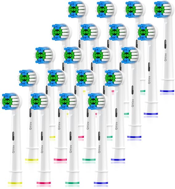 Qitizu Toothbrush Head Compatible with Oral b Braun Electric Toothbrush, Precision Replacement Brush Heads for Pro Smart Genius, Efficient Clean -20 Pack