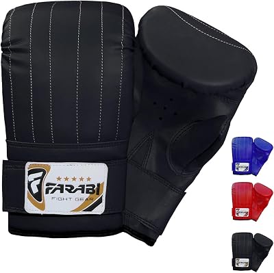 Farabi Sports Boxing Bag Mitt MMA Muay Thai Kickboxing Fitness Training Gym Punching Bag Mitts Gloves Black, XL