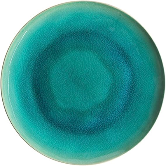 Costa Nova Ceramic Stoneware 11'' Dinner Plate - Riviera Collection, Azur (Blue) | Microwave & Dishwasher Safe Dinnerware | Food Safe Glazing | Restaurant Quality Tableware