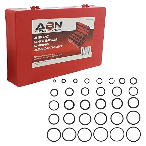 ABN Assorted O Ring Kit - Metric Rubber O Rings Assortment Set, 419 Piece Assorted O Ring Rubber Washer Set