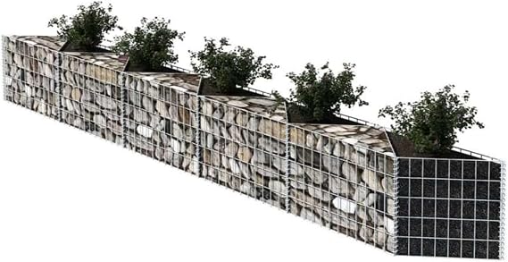 Casafoyer Gabion Basket Galvanised Steel 118.1"x11.8"x19.7"-Strong Retaining Wall & Stylish Planter