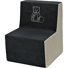 Velinda Soft Foam Chair,Embroidery,Children,Comfy,Seat,Nursery,Kids Furnitures,Play (colour: grey and beige)