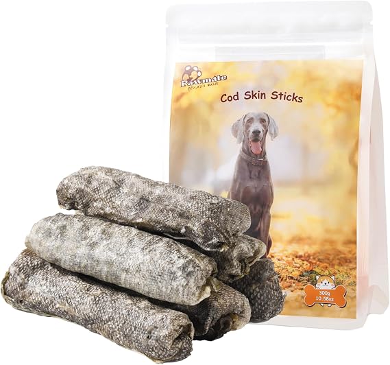Pawmate Dog Treats Natural Cod Skin Rolls Fish Skin Dog Chews 10.6 oz