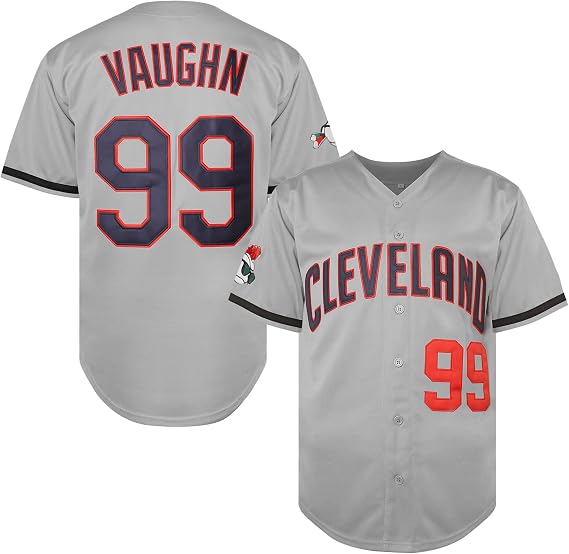 Men's Ricky Vaughn 99 Movie Baseball Jersey,90s Hip Hop Clothing Stitched Sports Fan Shirt Jersey Navy Grey White