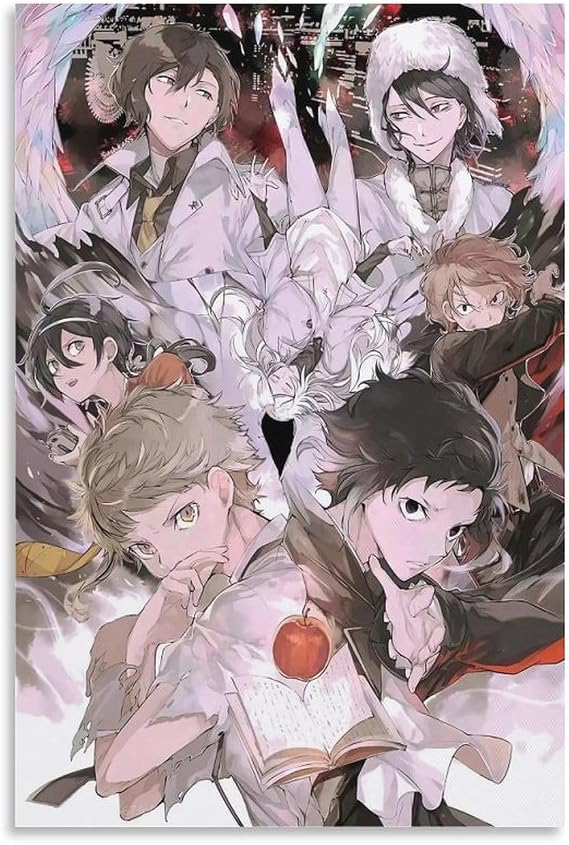 Bungo Stray Dogs Anime Manga Poster Posters Wall Art Painting Canvas Gift Living Room Prints Bedroom Decor Poster Artworks 12x18inch(30x45cm)