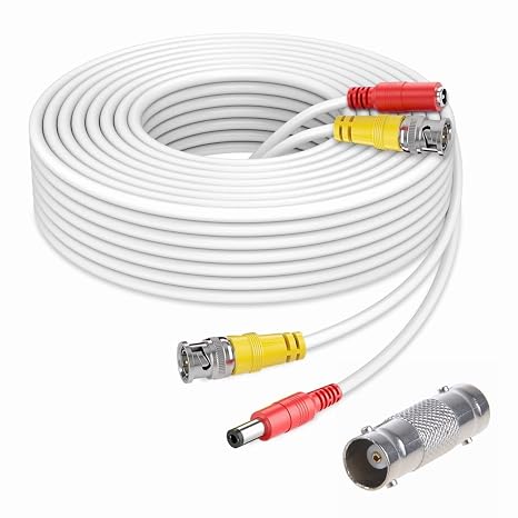 150ft White BNC Extension Cable Cord Lead Compatible with Night Owl Security Camera CM-PXHD50W-BU
