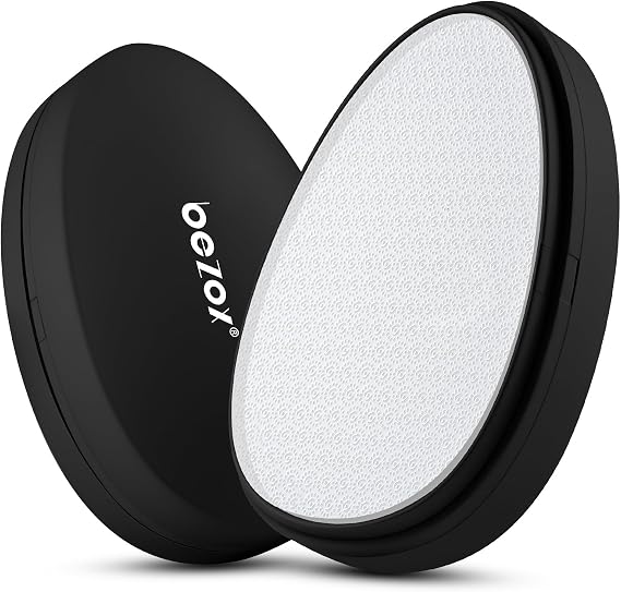 BEZOX Nano Glass Foot Pumice Stone Callus Remover with Cover Gentle Glass Foot File Scraper, Effective Feet Scrubber for Dead Skin, and Portable Pedi Egg Foot Care Tool - Black