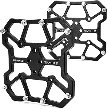 Thinvik Bike Clipless Pedal Platform Adapters Compatible with Shimano SPD-SL/SPD,Look Keo/Delta,Peloton Bike Pedals and Cleats,Clipless Pedals Convert to Flat Pedals - CNC Aluminum Alloy