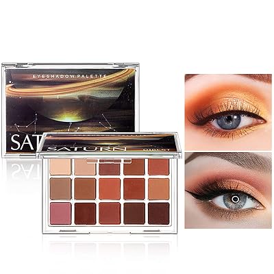 Colorful Eyeshadow Palette 15 Colors Shimmer Matte Metallic High Pigmented Neutral Waterproof Eyes Shadow, Easy To Blend Long Lasting Eye Shadow Makeup PalletClassic Saturn