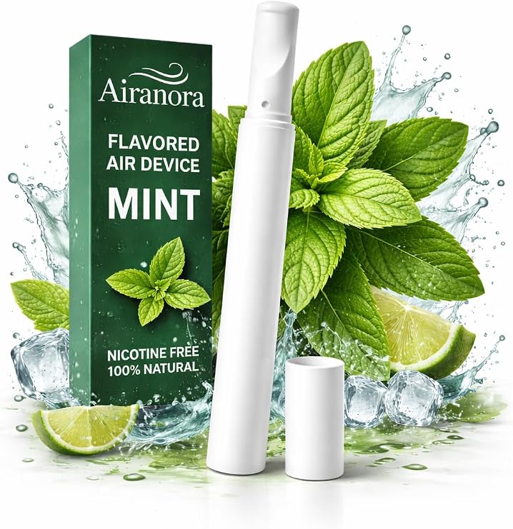 Mint Flavored Air Device | Smokeless Inhaler | Nicotine-Free | Non-Electric Portable Fresh Aroma Stick | 100% Natural Plant-Based Refreshment