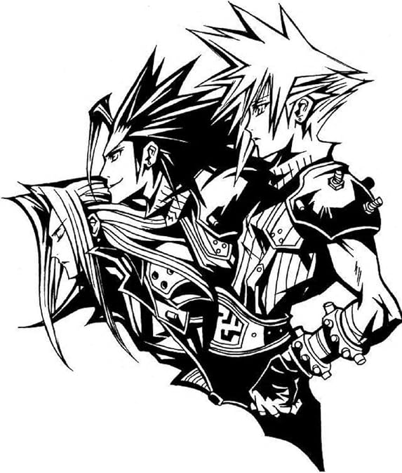 Custom Laser Engraved Final Fantasy VII 2" Tall Cloud Sephiroth Vincent Acrylic Keychain