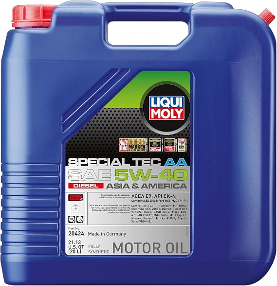 LIQUI MOLY Special Tec AA SAE 5W-40 Diesel | 20 L | Fully synthetic engine oil | SKU: 20424