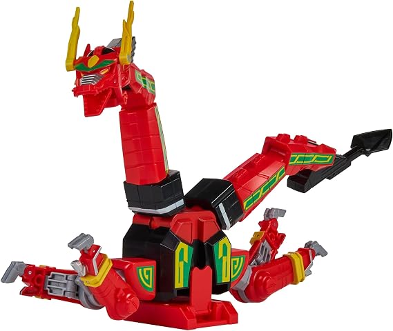 Power Rangers Red Dragon Thunderzord Action Figure – Mighty Morphin Zord Toy with Dragon & Warrior Modes, Converts to Thunder Megazord Torso