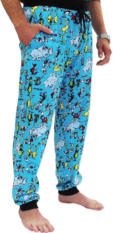 Dr. Seuss The Grinch Mens Christmas Holiday Santa Pajama Pants with Pockets