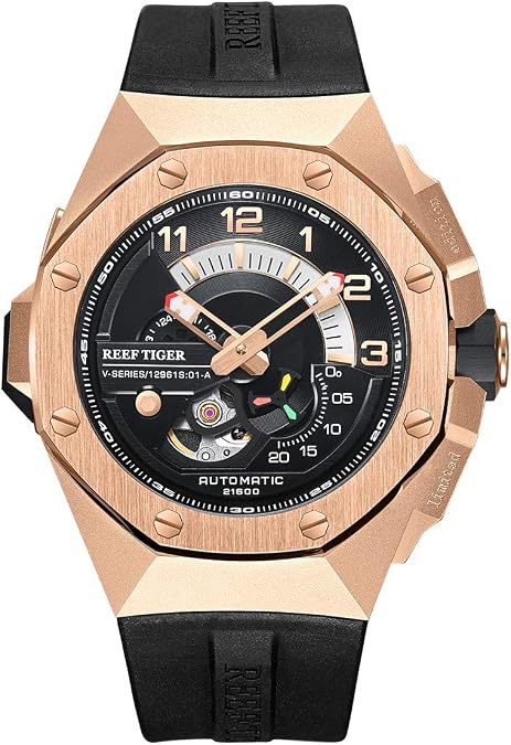 REEF TIGER Latest Sport Automatic Watches Luxury Men Rose Gold Watches Mechanical RGA92S7
