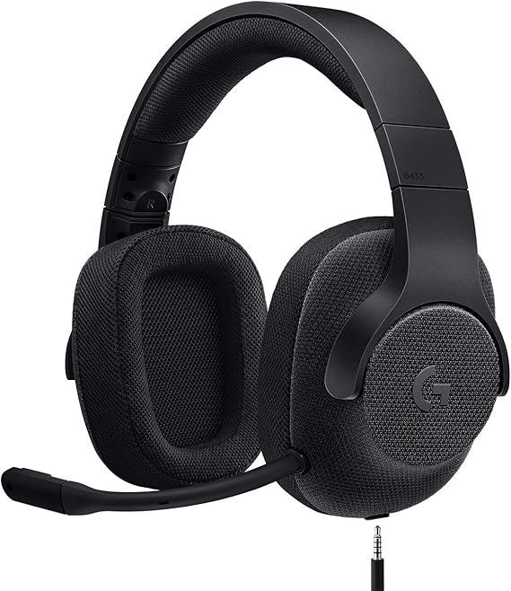 Logitech G433 7.1 Wired Gaming Headset with DTS Headphone: X 7.1 Surround for PC, PS4, PS4 PRO, Xbox One, Xbox One S, Nintendo Switch Triple Black