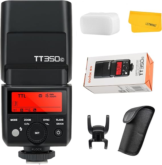 GODOX TT350C TTL Flash for Canon, 2.4G Wireless GN36 1/8000s HSS Flash