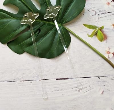 Pack of 20 Planet Stir Sticks, Cocktail Drink Swizzle Sticks,Acrylic Drink Stirrers for Jupiter Party, Space Theme Clear