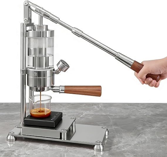 Manual Espresso Machine - Hand Press Coffee Maker with 1-16 Bar Pressure, Stainless Steel Construction, 58mm Portafilter, 345ML Water Capacity for Cappuccino and Latte
