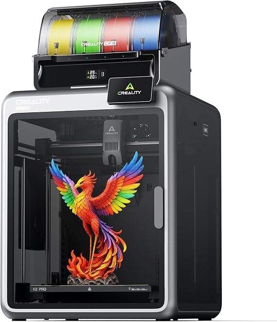 Creality K2 Pro (A) 3D Printer, Bundle with Creality CFS, 600mm/s Max High-Speed Printing, Dual AI Camera, Fully Assembled Auto Leveling, 300x300x300mm Large Print Volume, for Pros & Hobbyists